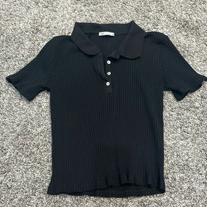 Zara polo ribbed shirt